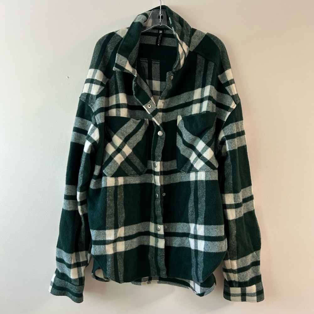 Zara green plaid oversized button up